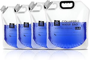 4 Pack 1.3 Gallon Durable Foldable Water Container