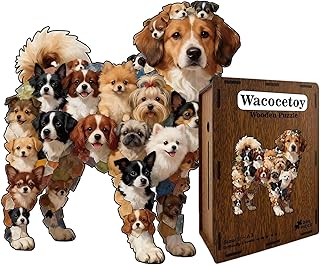 Comprar De Madera,120 Piezas De Madera En Forma De Perro - Puzzle Familiar con Forma De Perro - para Familia Pasatiempo Fiestas Reuniones Adultos Y Niños 6+