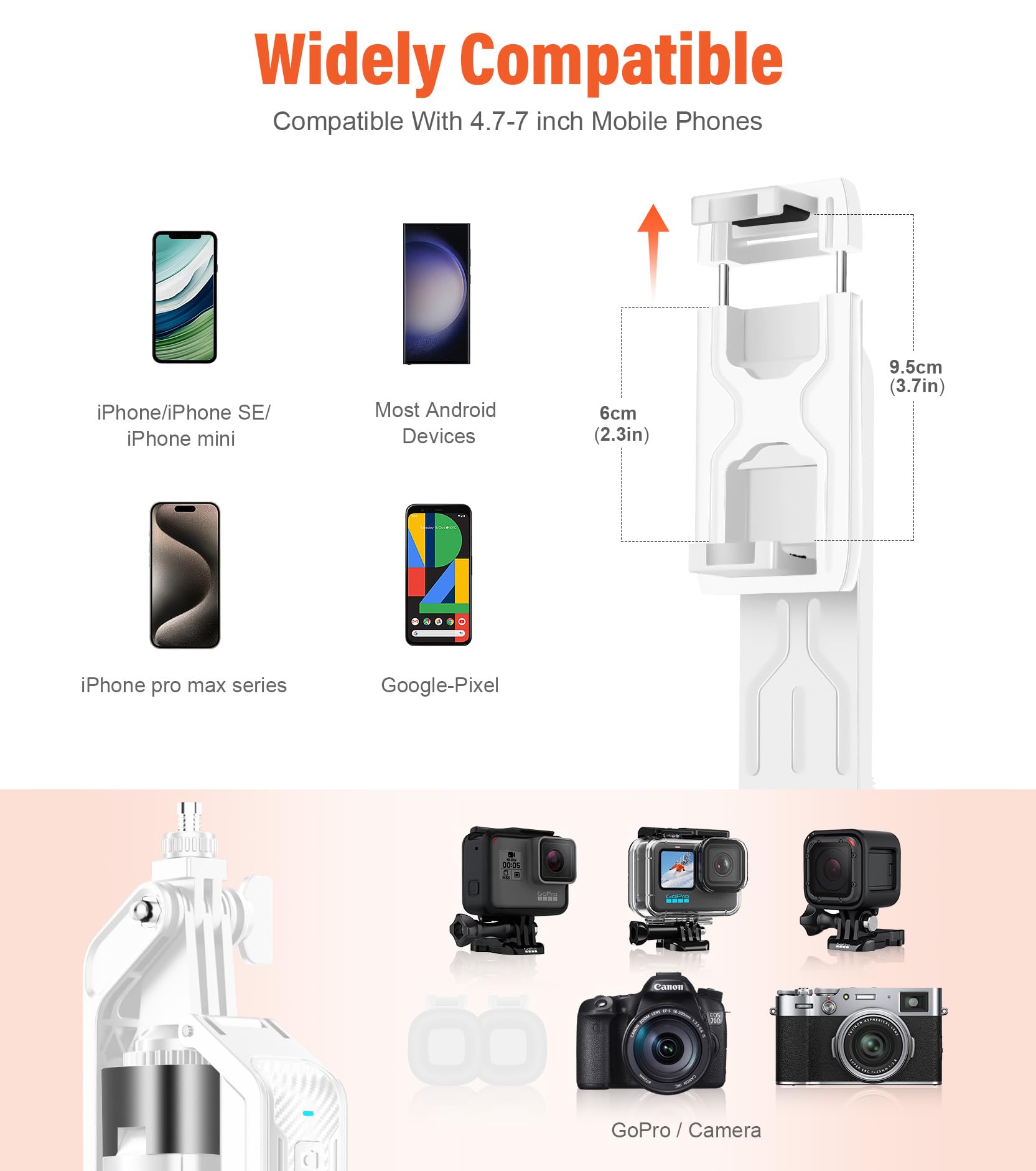 Asta per Selfie Treppiede Smartphone - Bastone Selfie Stick Cavalletto per Telefono 180cm con Telecomando e 2 luce LED per Video e Foto, Supporto tripod per iPhone, Android, Fotocamera e Gopro