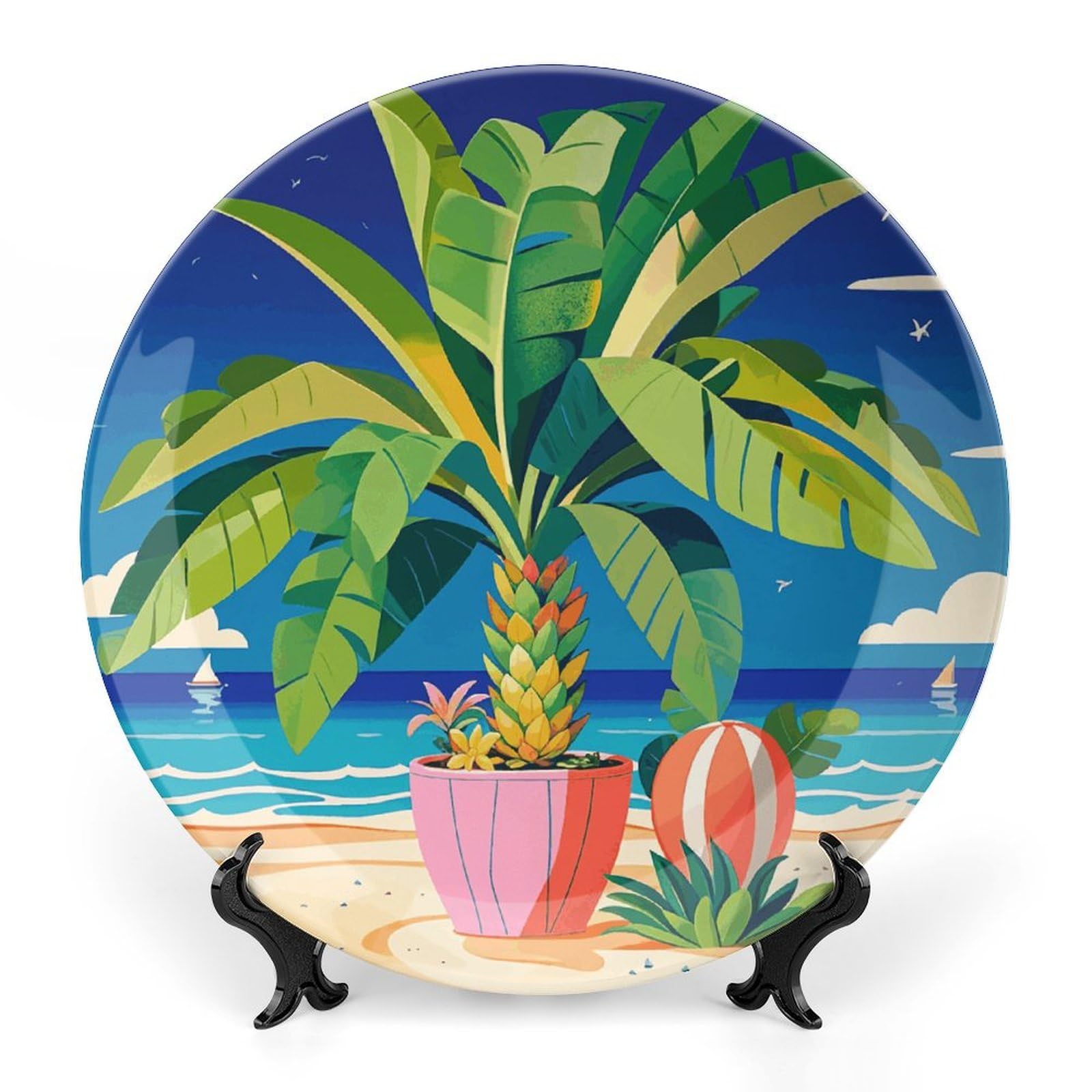 Assiettes en porcelaine anglaise tropicale 18 cm pour salade