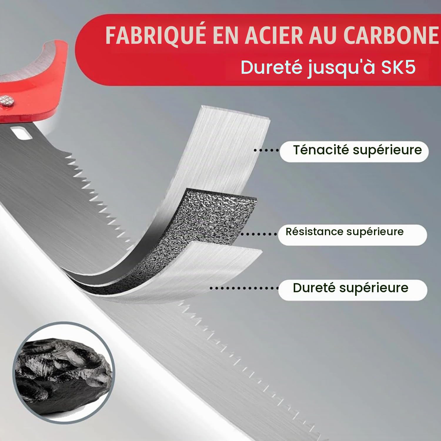Coupe Branche Telescopique,Scie d'Élagage Manuelle,Secateur Telescopique Réglable En Hauteur Sur 4 m,Avec 9 Poteaux Alliage Aluminium Pour Élagage Coupe Branches Hautes Palmiers Arbustes(Bleu)