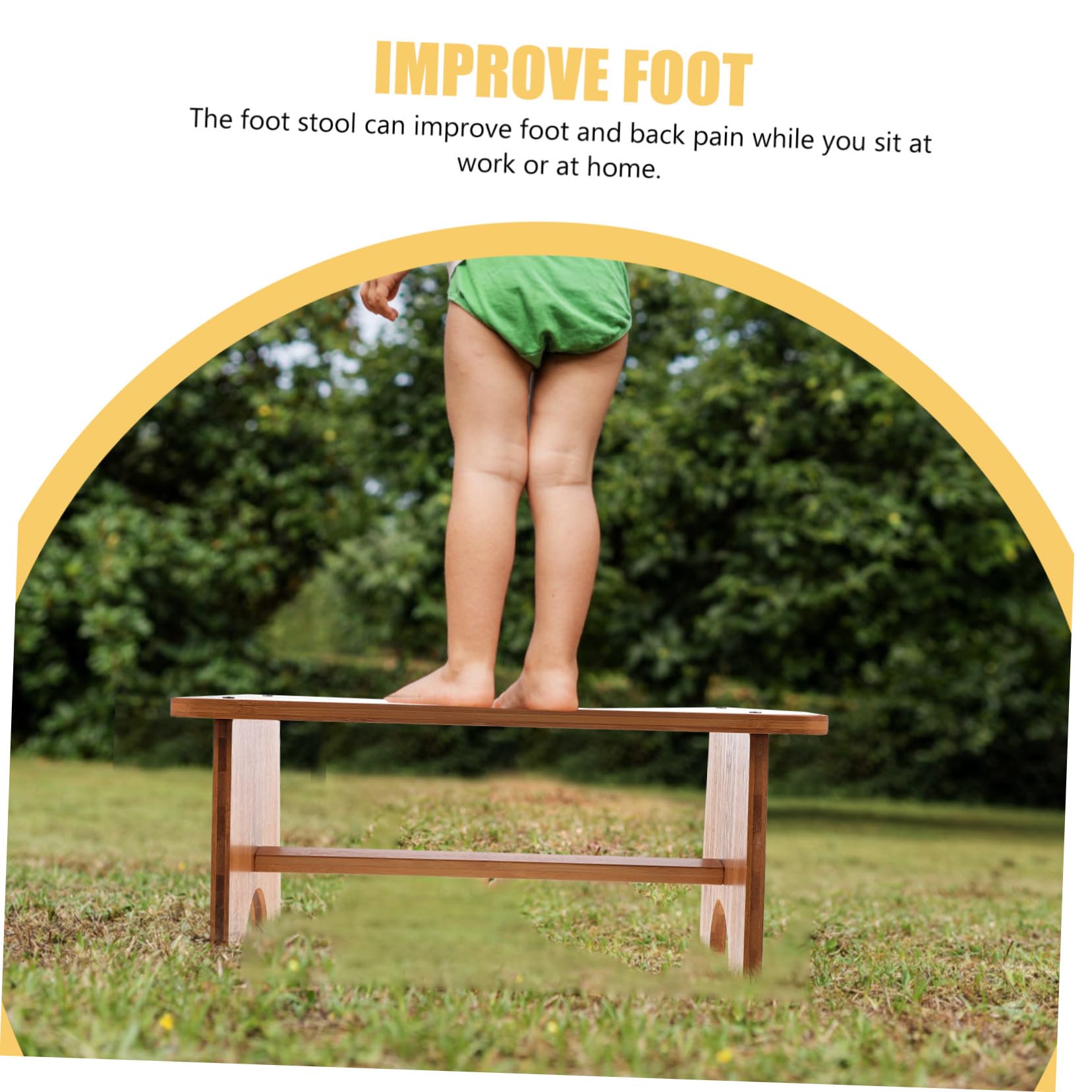 ABOOFAN Poggiapiedi in Legno Ergonomico per Adulti Sgabello Antiscivolo e Compatto per Ufficio e Casa Supporto Comfort e Benessere Gambe