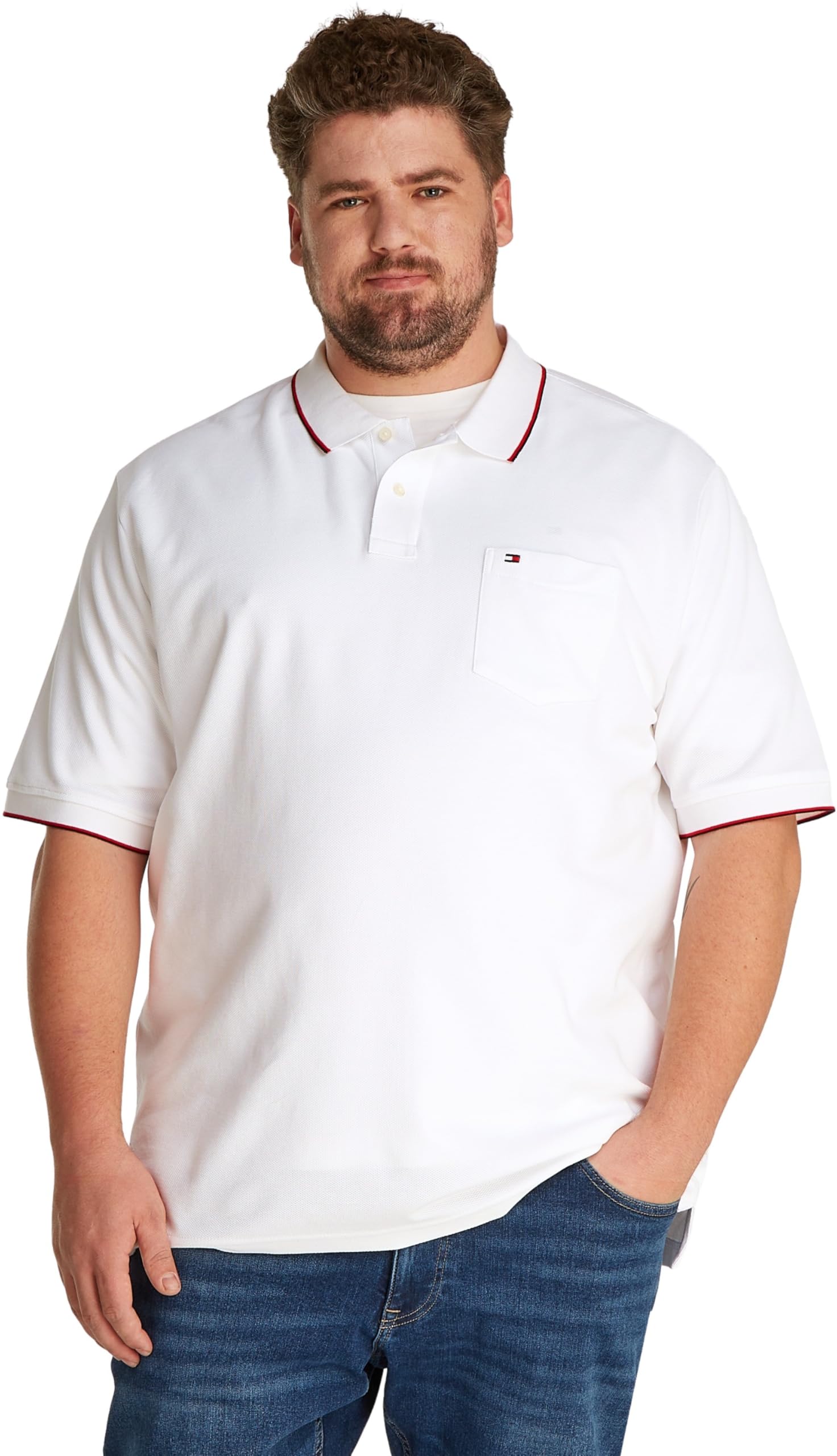Tommy Hilfiger Herren Poloshirt Kurzarm Pocket Classic Fit aus Baumwolle