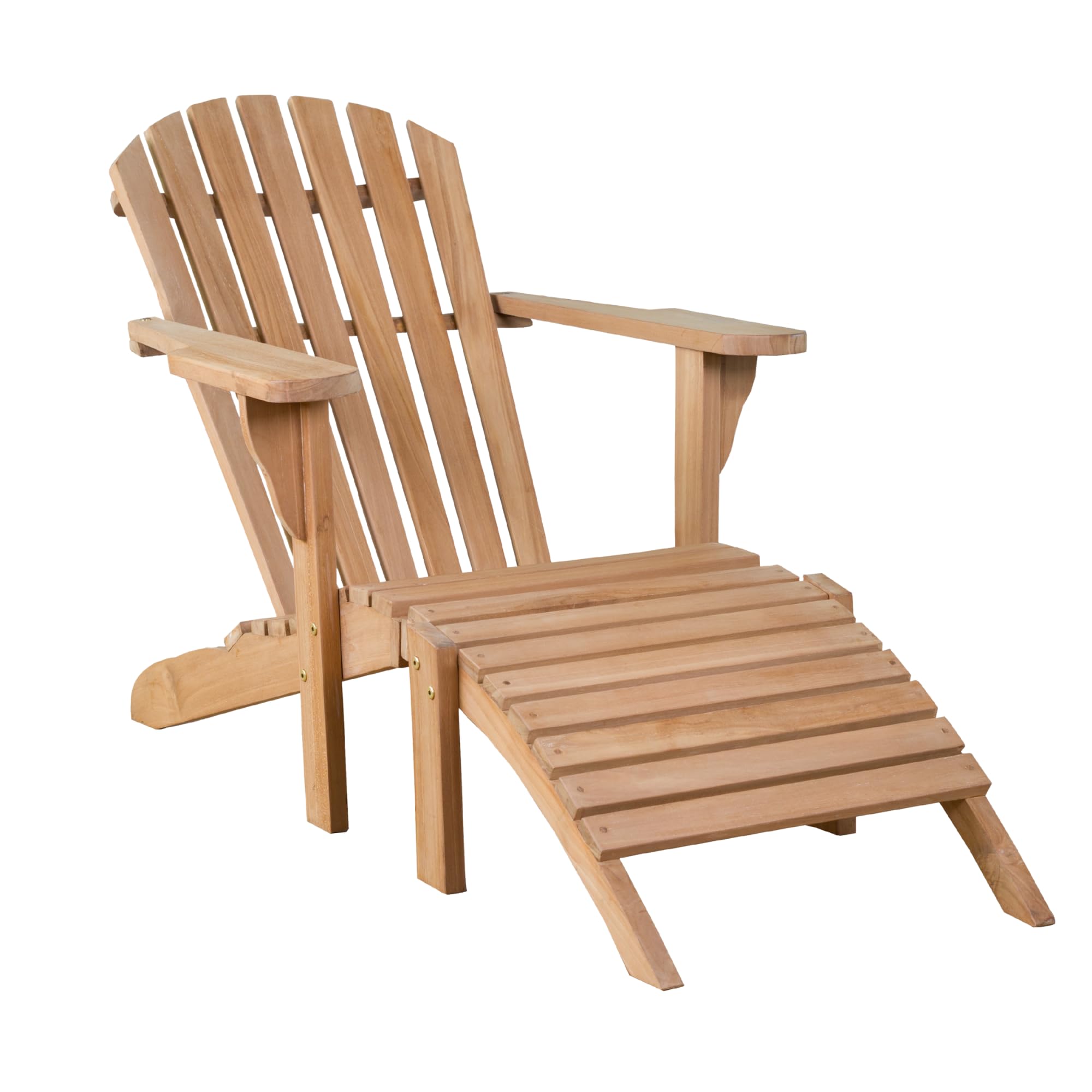Chaise longue en bois de teck pour jardin et sauna Montreal de style Adirondack