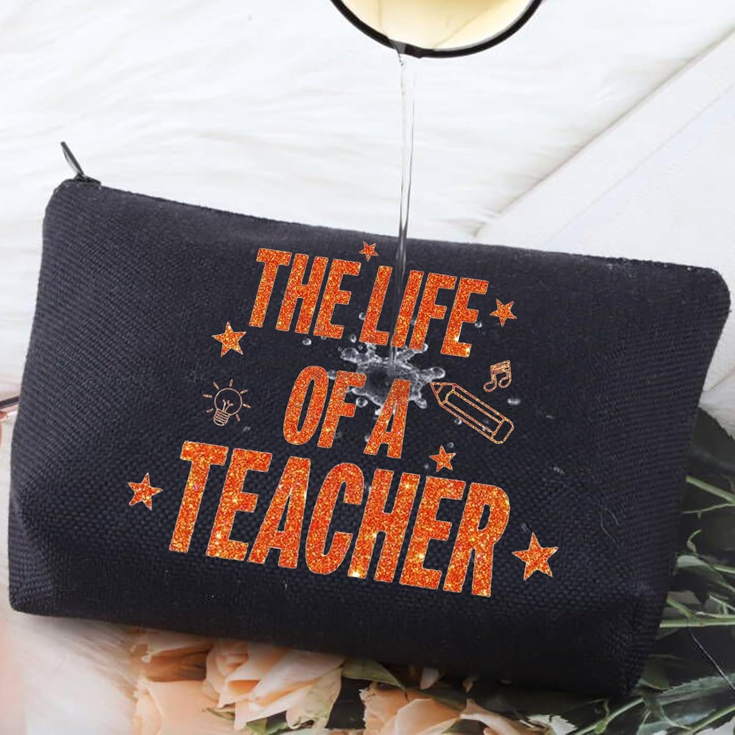 G2TUP Teacher Appreciation Makeup Bag Teachers Lover Gift The Life Of A Teacher Zipper Pouch Bag Teachers' Day Merch (Life Of Teacher MG) image 4