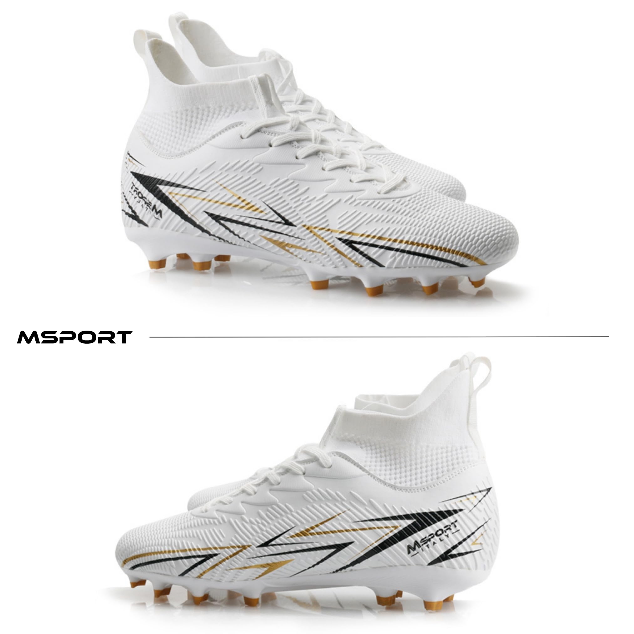 Msport Fußballschuhe für Kinder/Jungen mit Stollen – rutschfest, Leicht und Bequem – Ideal für Naturrasen und Kunstrasen - 2