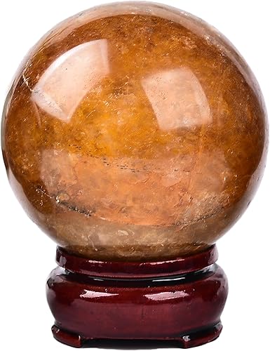 Miniatura 8 de AMOYSTONE Bola de turmalina negra natural, esfera de cristal de cuarzo negro con base de madera