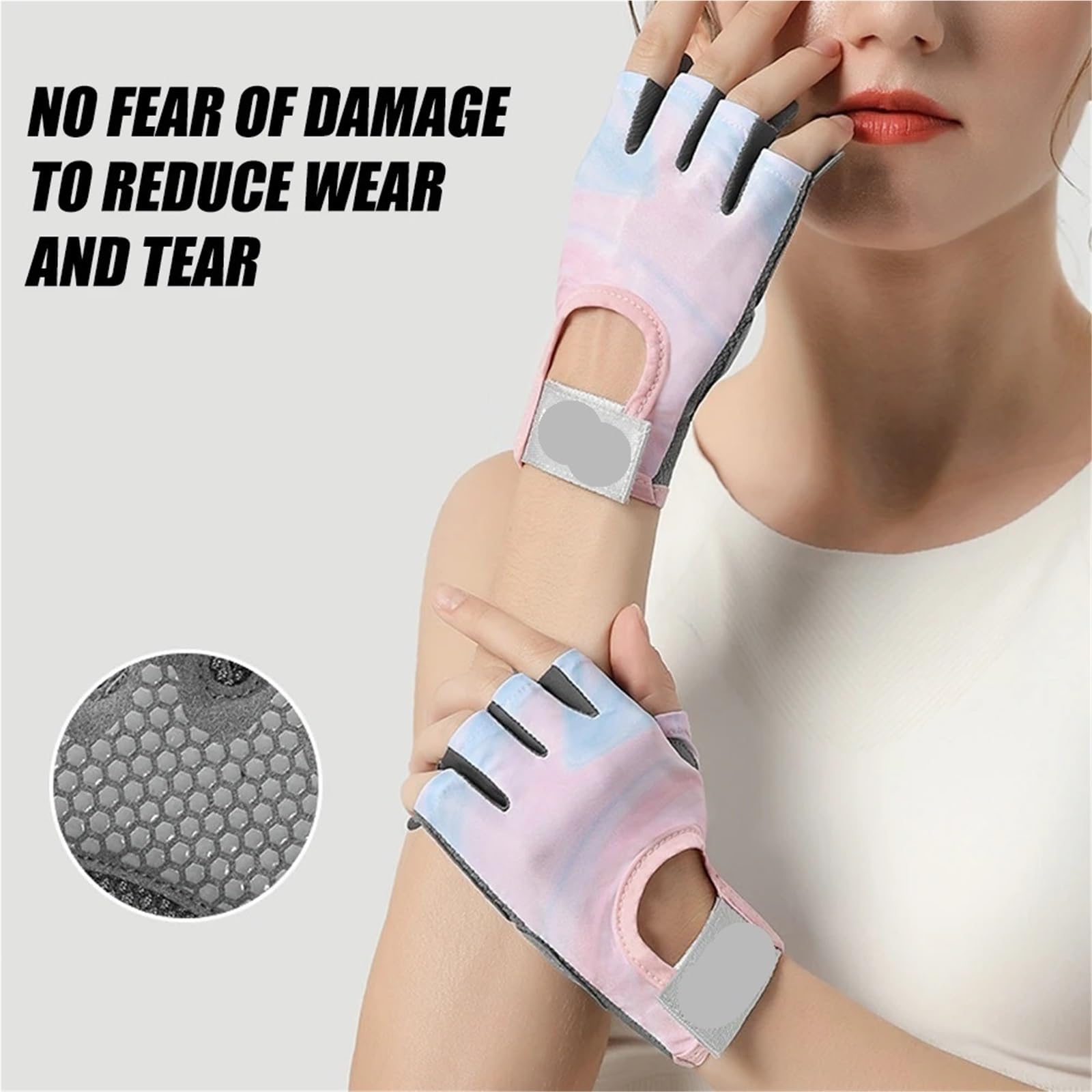 Guanti da Palestra Guanti Fitness Traspiranti a Mezze Dita for Uomo e Donna, Guanti a Mezze Dita, Guanti Lavabili a Mano(Pink,L)