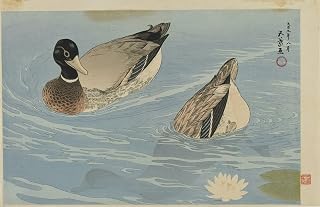 ARTTLBBS Famous Painting Wall Art Posters Picture Wall Decor Ducks Taisho Era August by Goyo Hashiguchi Classic Print Art for Home Decor 60x90cm