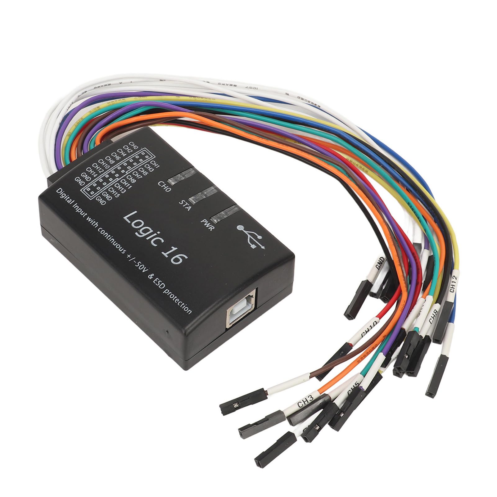 16 Channel Logic Analyzer, USB -Echtzeitdatenerfassung, Luxusschnittstelle, Mehrfachsystemunterstützung, Elektro -Inspektionstest -Tools