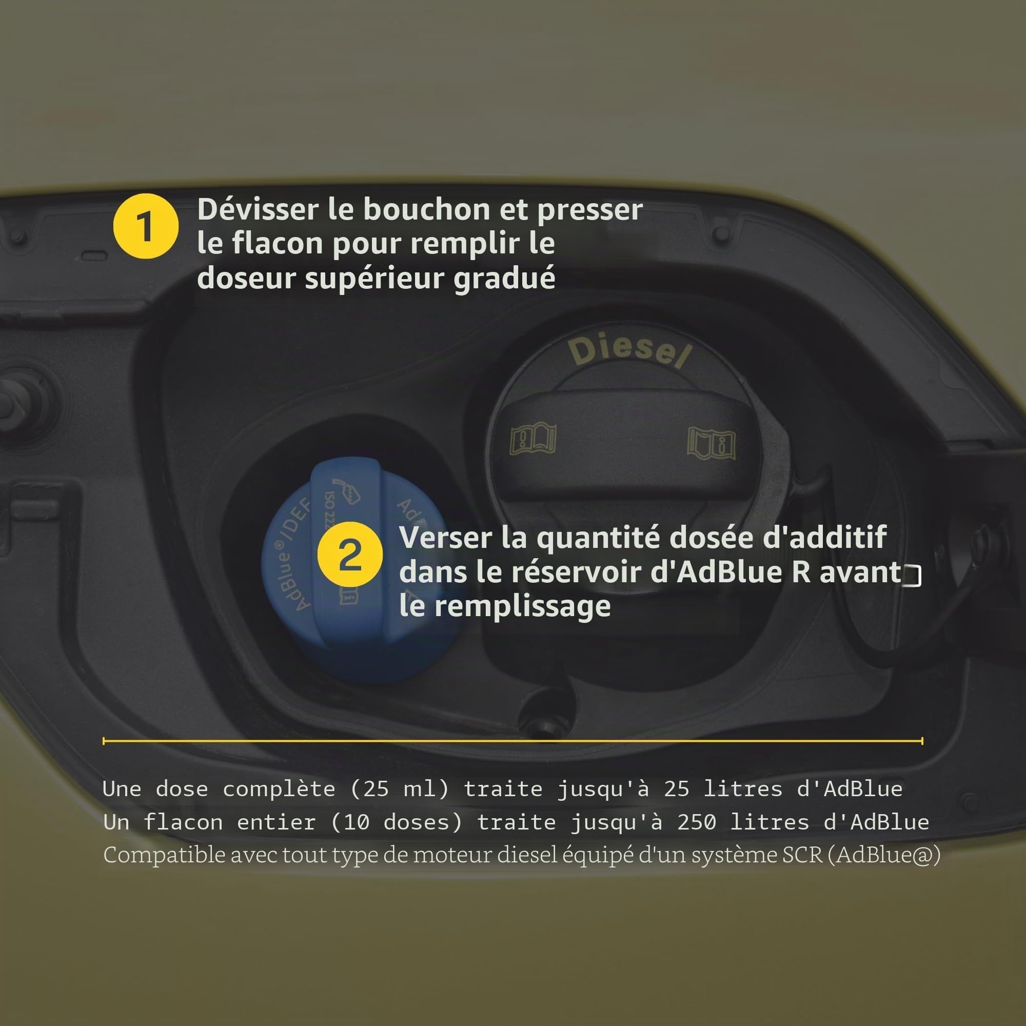 Bardahl - OptiBlue - Additif anticristallisant pour AdBlue, améliore l'efficacité, nettoie le système SCR et protège les injecteurs AdBlue, pour les voitures diesel avec SCR AdBlue, 250 ml