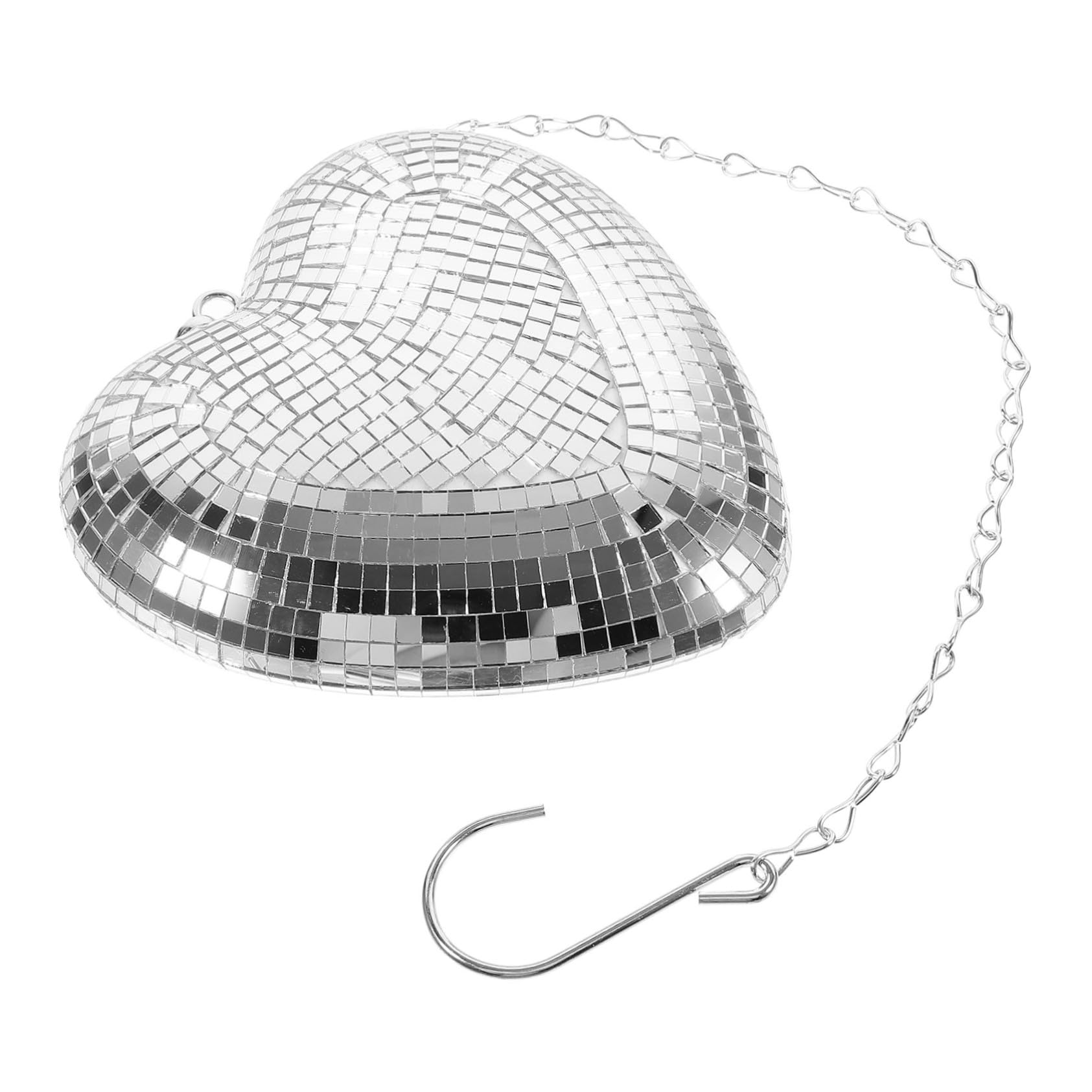 Yardenfun Disco Ball Decorations Hanging Heart Mirror Ball Party Lights for Home Decor