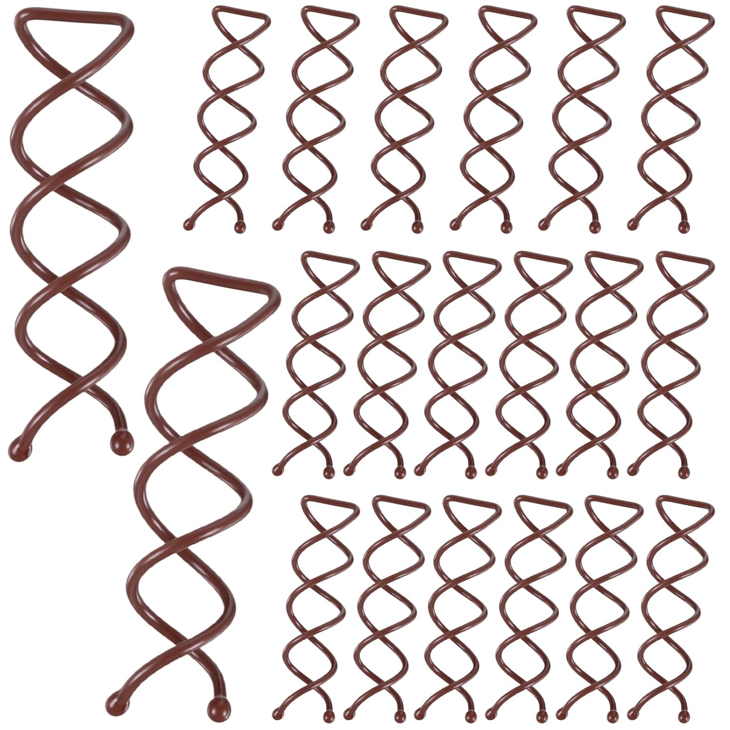 Mabor 20PCS Brown Spiral Hair Pins - Corkscrew Spin Pins for Secure Buns, Braids & All Hair Types