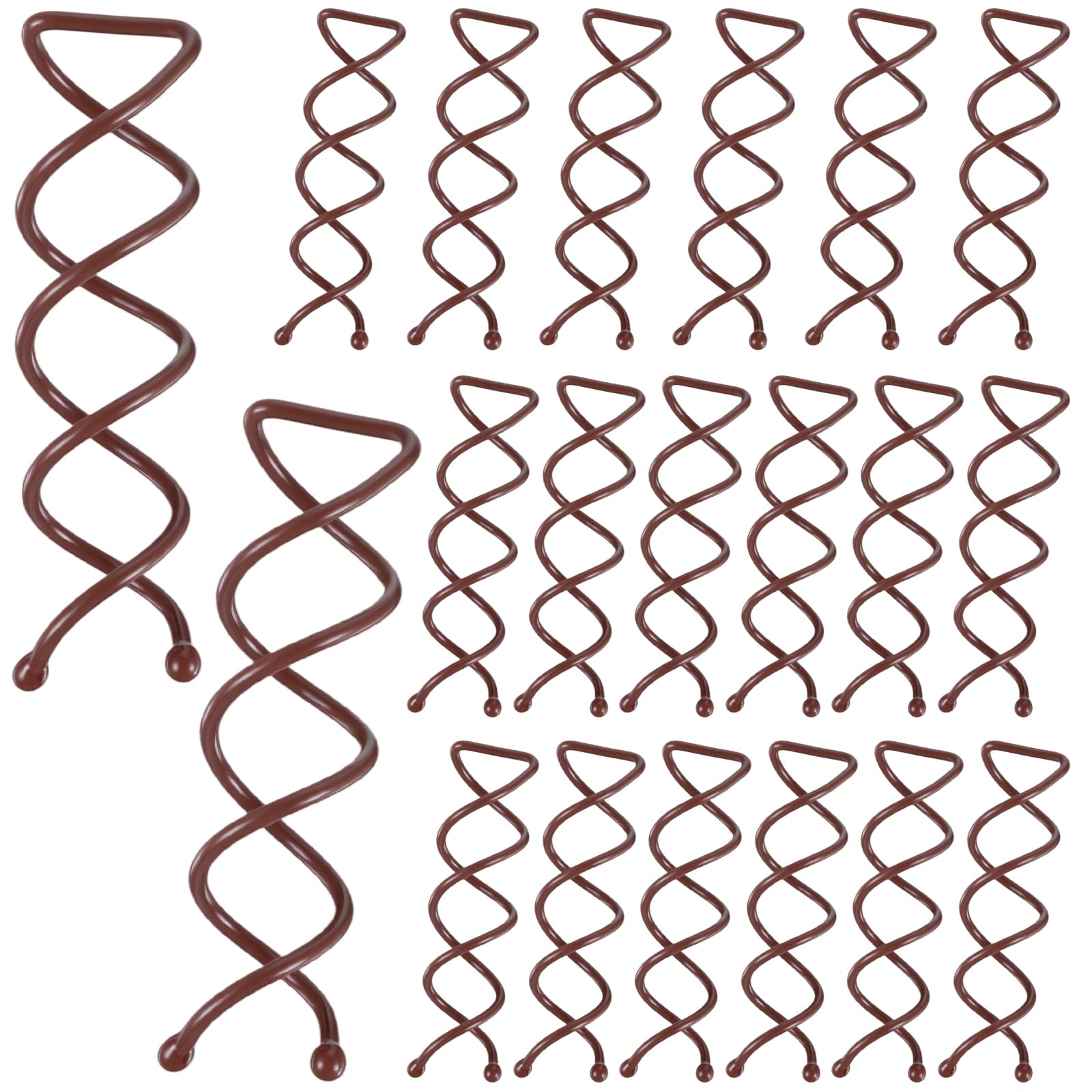 Photo 1 of Mabor 20PCS Spiral Hair Pins - Coffee Color
