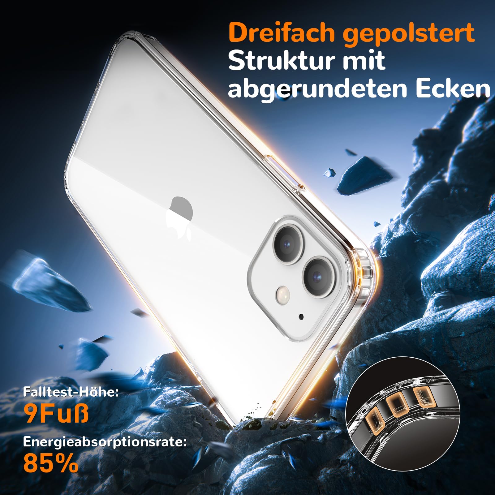 The Voyahülle Clear Case offers crystal clarity and robust protection for your iPhone 12/12 Pro.