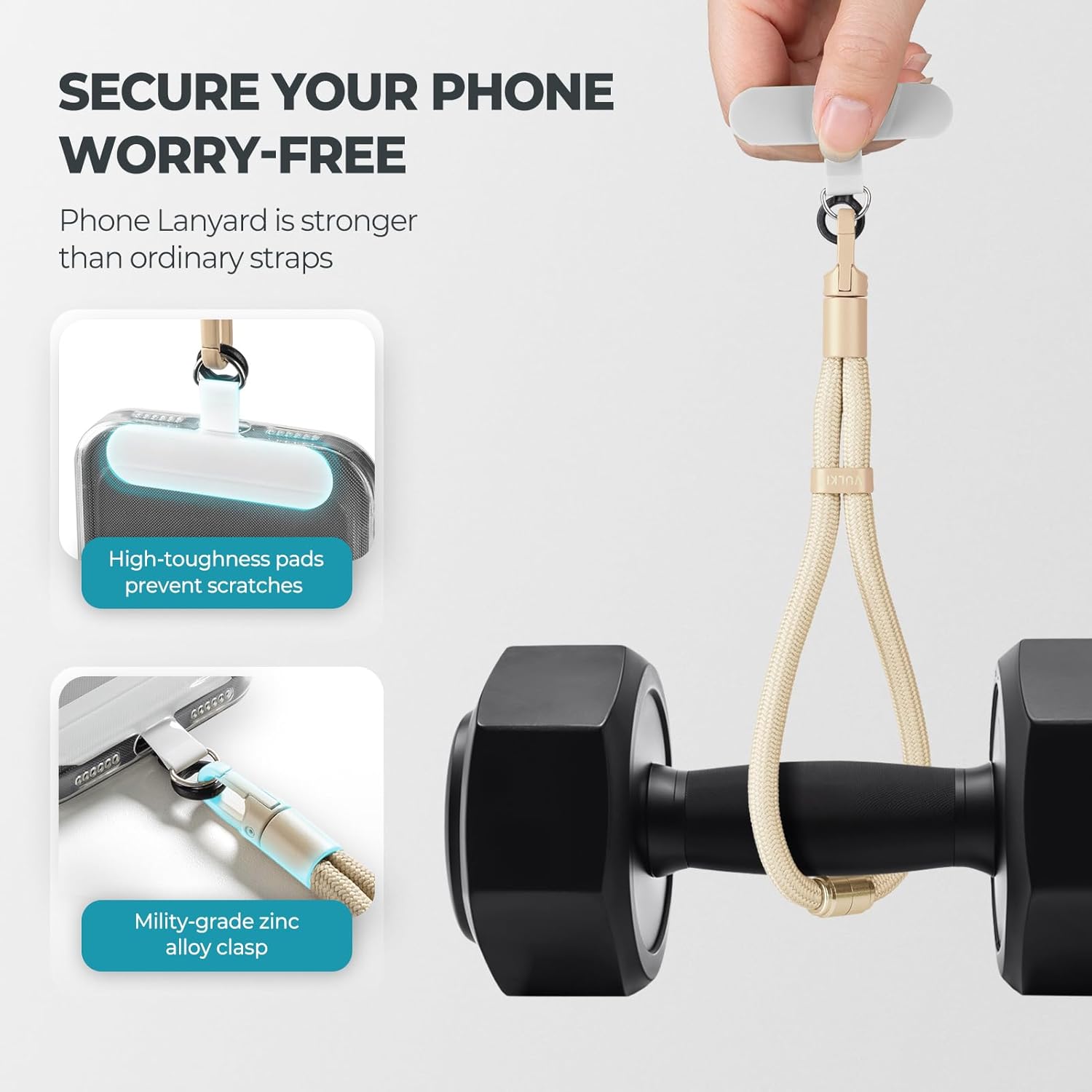 VULKIT Phone Lanyard Crossbody Cellphone Wrist Strap Anti-Theft Phone Strap Adjustable Neck Lanyard with Metal Buckles - Image 4