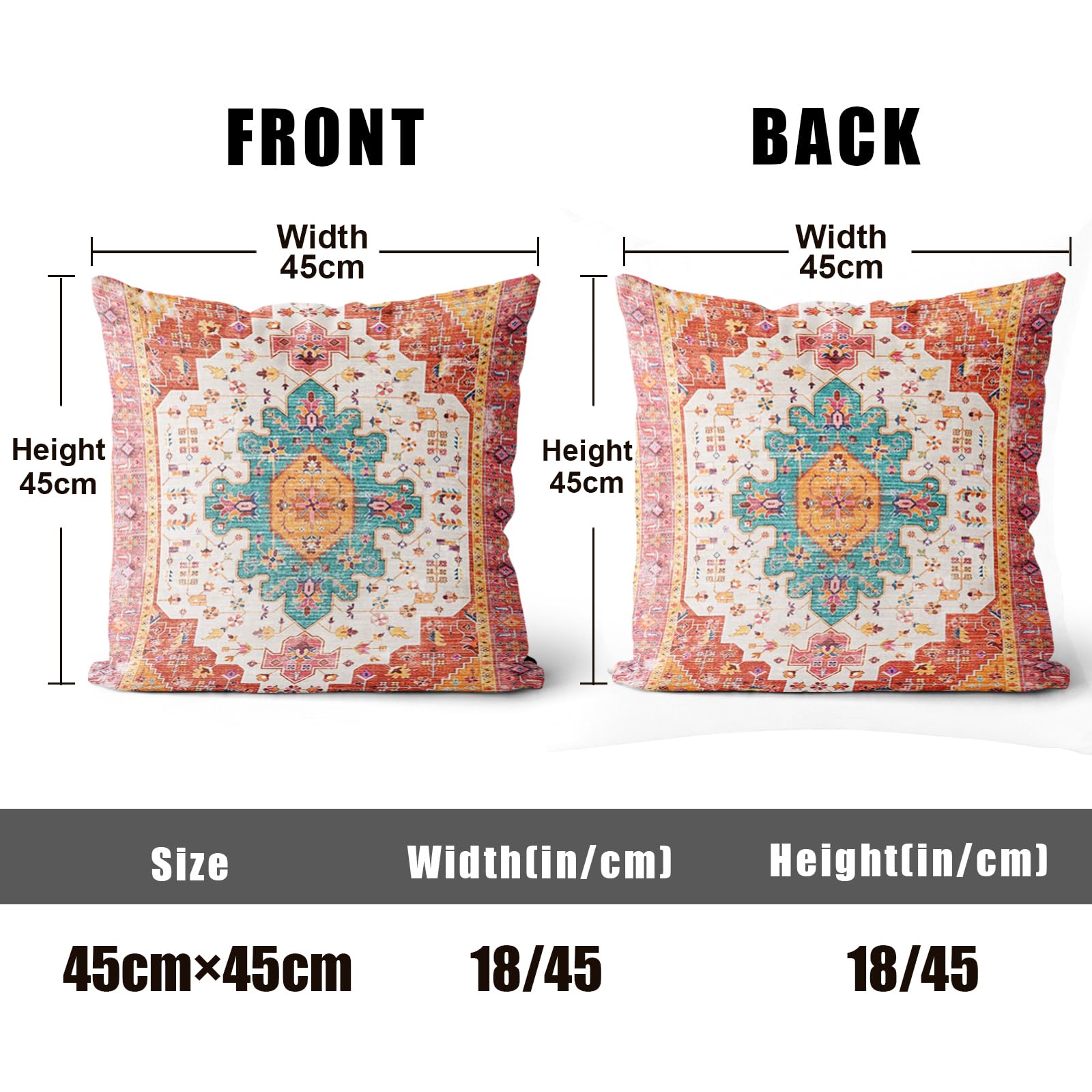 XPHZZL Cushion Covers 45cm x 45cm Set of 2 Short Plush Soft Decorative Square Throw Pillow Case Boho Pillowcases for Sofa Couch Bedroom Outdoor Home Office Car Decor with Invisible Zipper 18x18 Inch - Image 2
