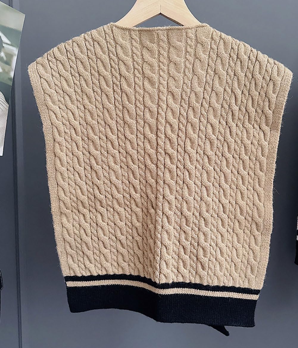 Knit Sweater Shawl Womens Tie Up Small Scarf Tops Elegant Pashmina Shawls Shoulder Cape Wraps - Image 3