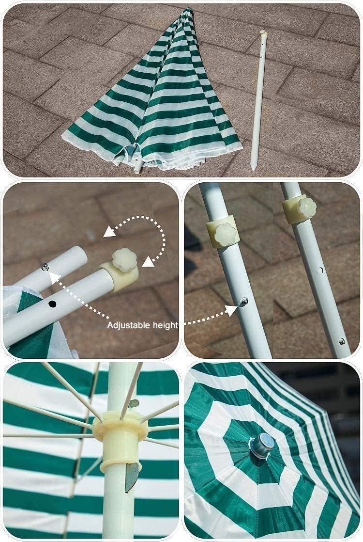 Outdoor Garden Parasols 8.2'Outdoor Patio Umbrella, Market Table Umbrella With 8 Sturdy Ribs And Crank,Portable Striped Beach Umbrella Uv 50+ good