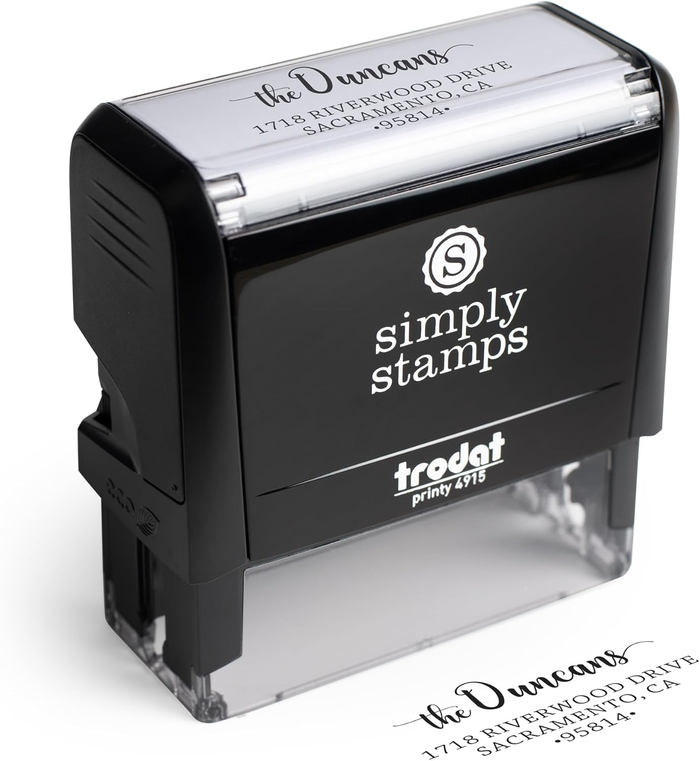 The Duncans Personalized Self-Inking Address Stamp | Envelope Return Address Stamp for Couples and Families | Custom Rubber Address Stamp (1, Xtra Wide)