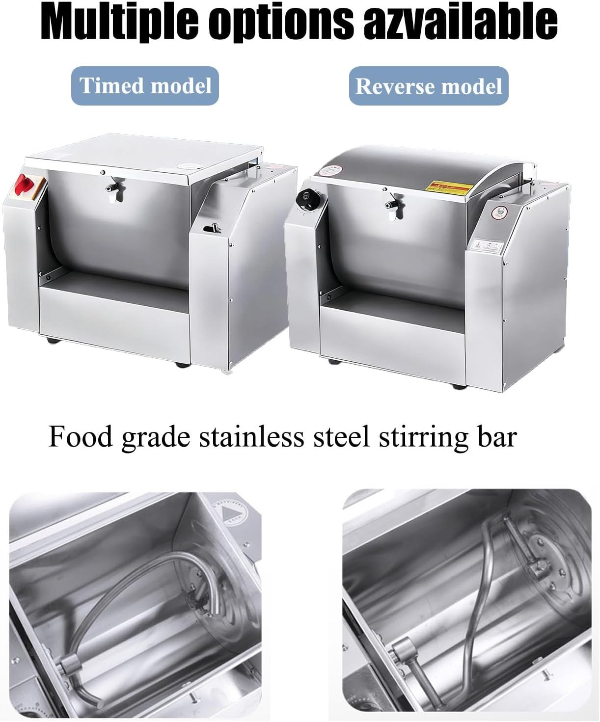1100/1500w Commercial Dough Mixer,3kg-10kg Electric Flour Kneading Machine with 90° Tilt Bowl,Stainless Steel Food Blender,For Home Bakery,Pizzeria,Restaurant5KG