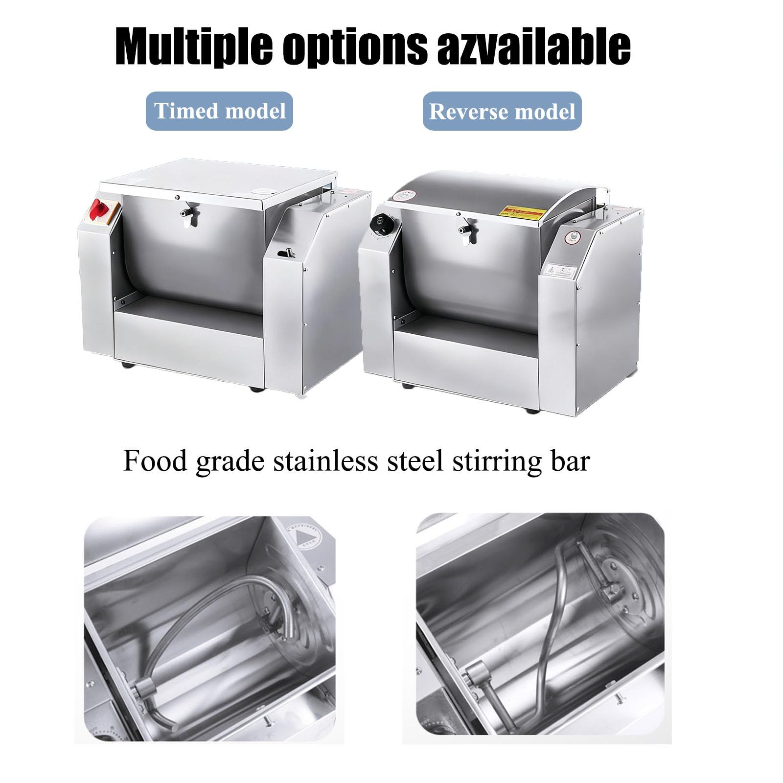 1100w/1500w Impastatrice a Spirale Professionale,Impastatrice a Spirale per Impieghi Gravosi,Con Timer,Acciaio Inox,Capacità Da 3 a 10 Kg,Per Pane,Pizza E Pasta 3KG