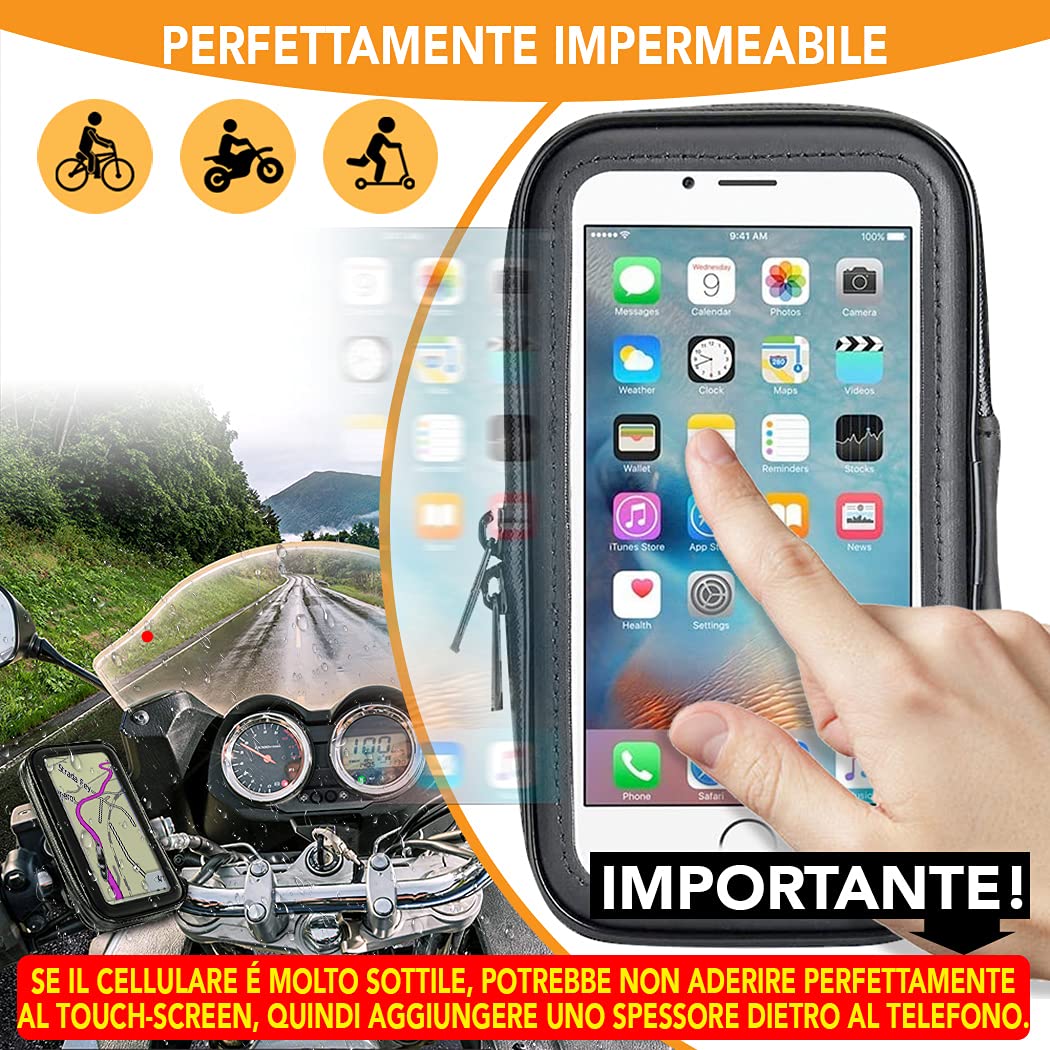 Supporto Telefono Per Bici E Moto Mohard - Blocco Di Sicurezza, 360° Rotabile, Compatibile Con Smartphone 4.7''-6.8'' - Foto 5