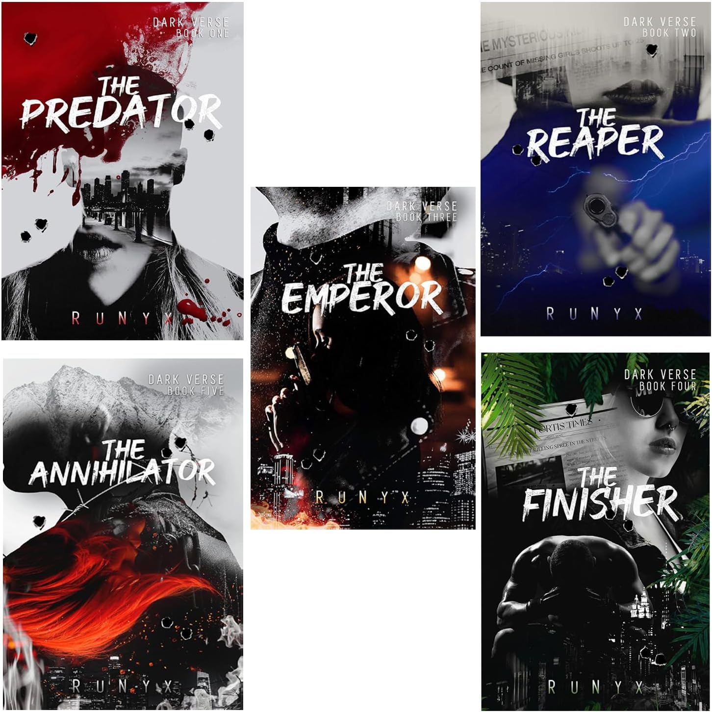 The Predator + The Reaper + The Emperor +The Annihilator + The Finisher (Dark Verse Series) Comboo of 5 Books With Free Double Side Printed Bookmark