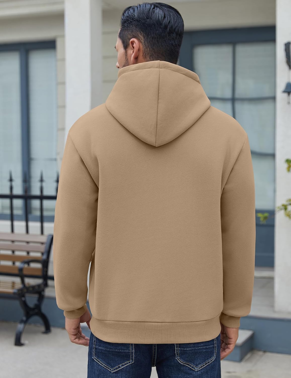 COOFANDY Men Cotton Fleece Hooded Sweatshirt Casual Long Sleeve Hoodies Pullover Fashion Drawstring Hoodie with Kanga Pocket - Image 5