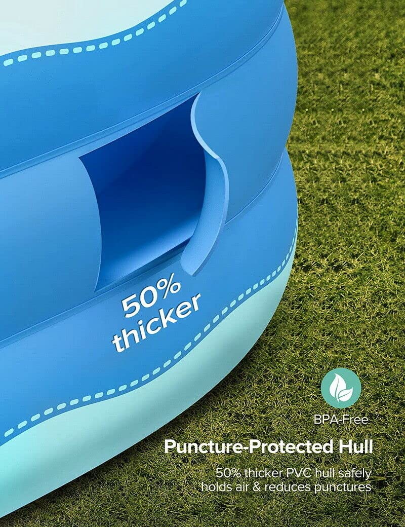 Sable Alberca Rectangular Inflable de 92 x 56 x 20'' para Adultos y Niños, Piscina Familiar de Material PVC, Fácil de Instalar, Azul (SA-HF071)