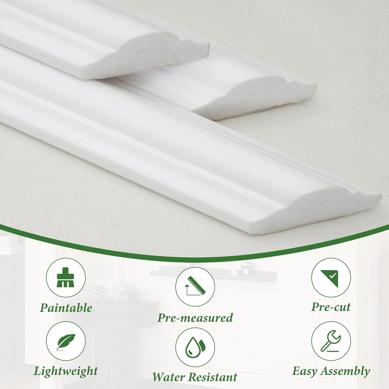 3 Set Peel and Stick Wall Molding Kit(12 Frames+4 Corner Flowers), Inner and Outer Layer Style Premade Wainscoting Panel, for Wall Decor, Pre-Cut Wainscoting Panels Wall Moulding Trim Kit