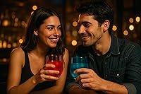 Vista 2 de KX-WARE Vasos de vino acrílicos irrompibles de 18 onzas sin tallo, vasos de plástico multiusos, juego de 6 unidades, color azul, apto