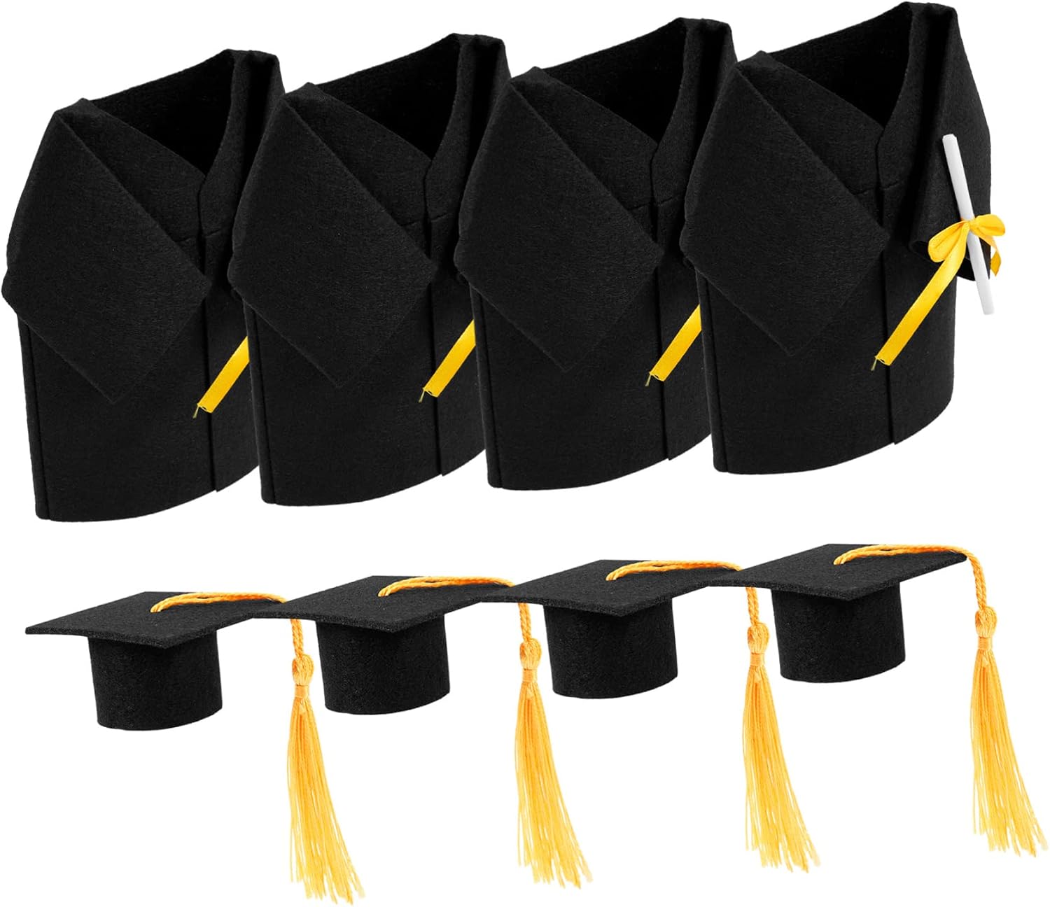 Ciieeo 20 Sets Wine Decor Grad Wine Bottle Topper Hat Bottle Cover Decorative Mini Graduation Cap for Party