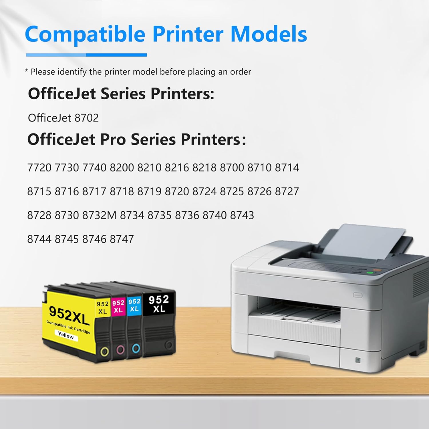 952XL High Yield Ink Cartridges Combo Pack Replacement for 952XL 952 XL Ink Cartridges use with Office Pro 7740 8702 8710 8720 8715 8716 8719 8730 8740 8725 8216 8218 8210 Printer (B/C/M/Y) 4 Pack