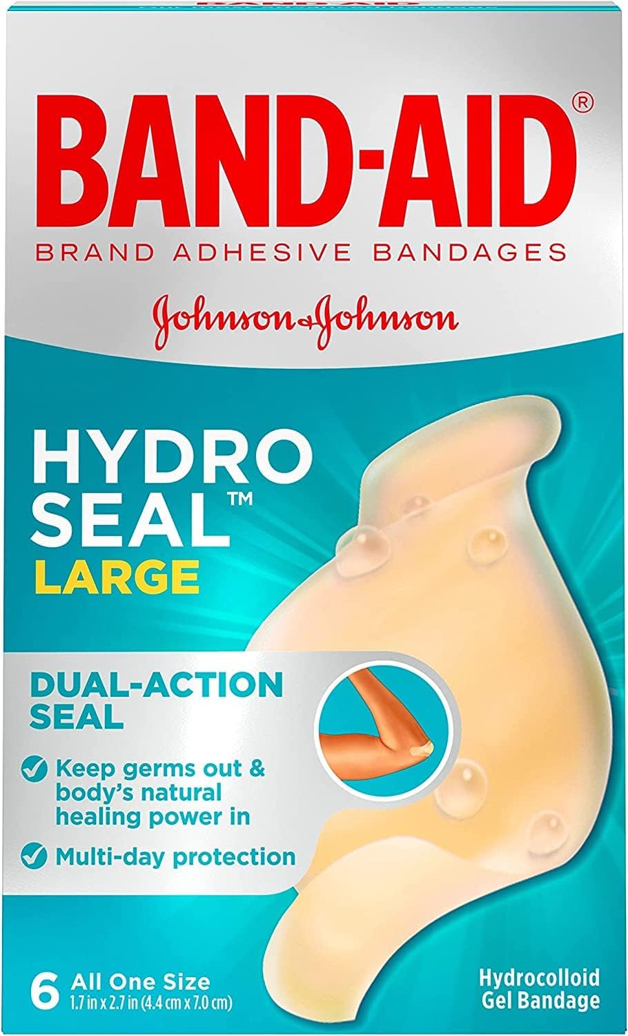BAND-AID® Brand HYDRO SEAL® LARGE BANDAGES, 6 COUNT