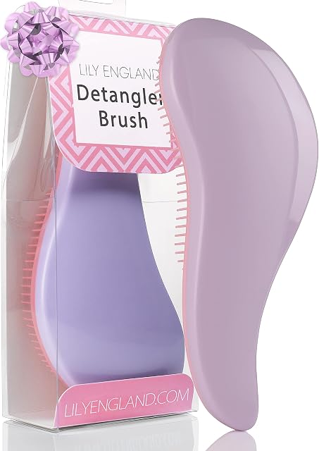 Detangle Hair Brush, Detangling Hairbrush for Women, Girls and Kids - Great Valentines Gifts for Her - Detangle Brush for Wet, Fine, Curly, Thick, Afro Hair by Lily England (Lilac Pink)