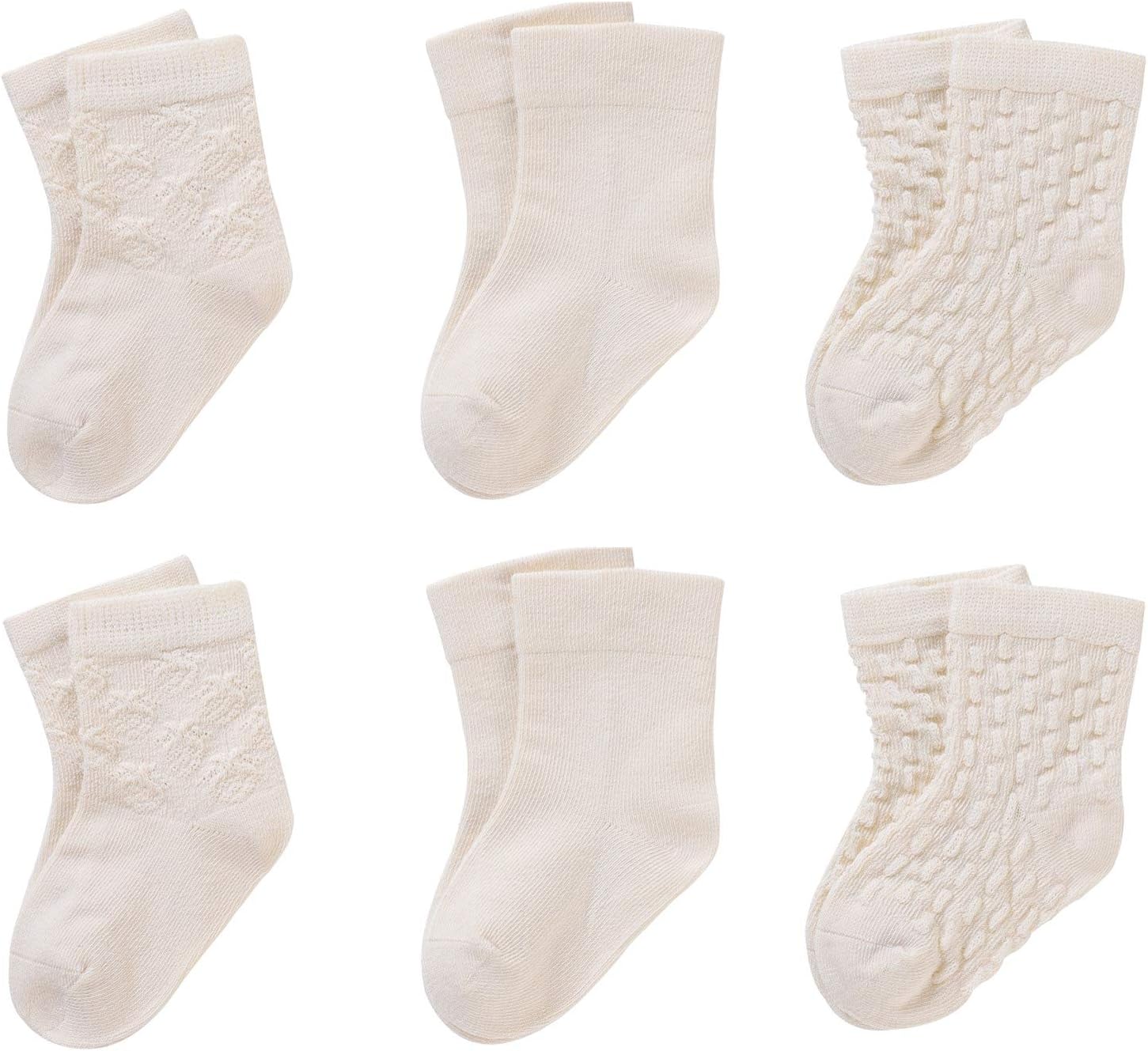 Baby Socks Toddler Floral Socks - NO Dyeing- Natural Ecological Silk Fiber Infant Boy’s Girl’s Socks 6-Pack