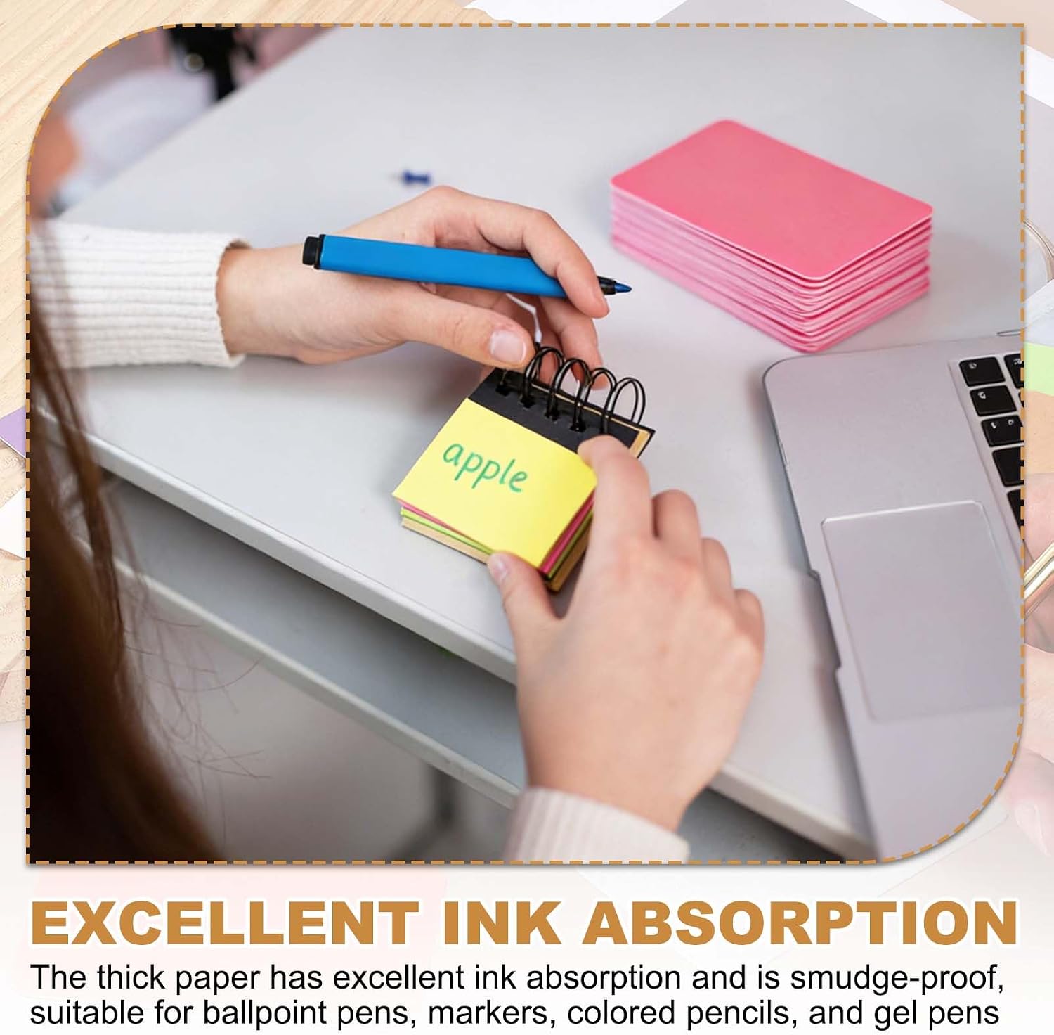 MECCANIXITY 100 Sheets Small Blank Cards 2.1"x 3.5" Watermelon Red image 5