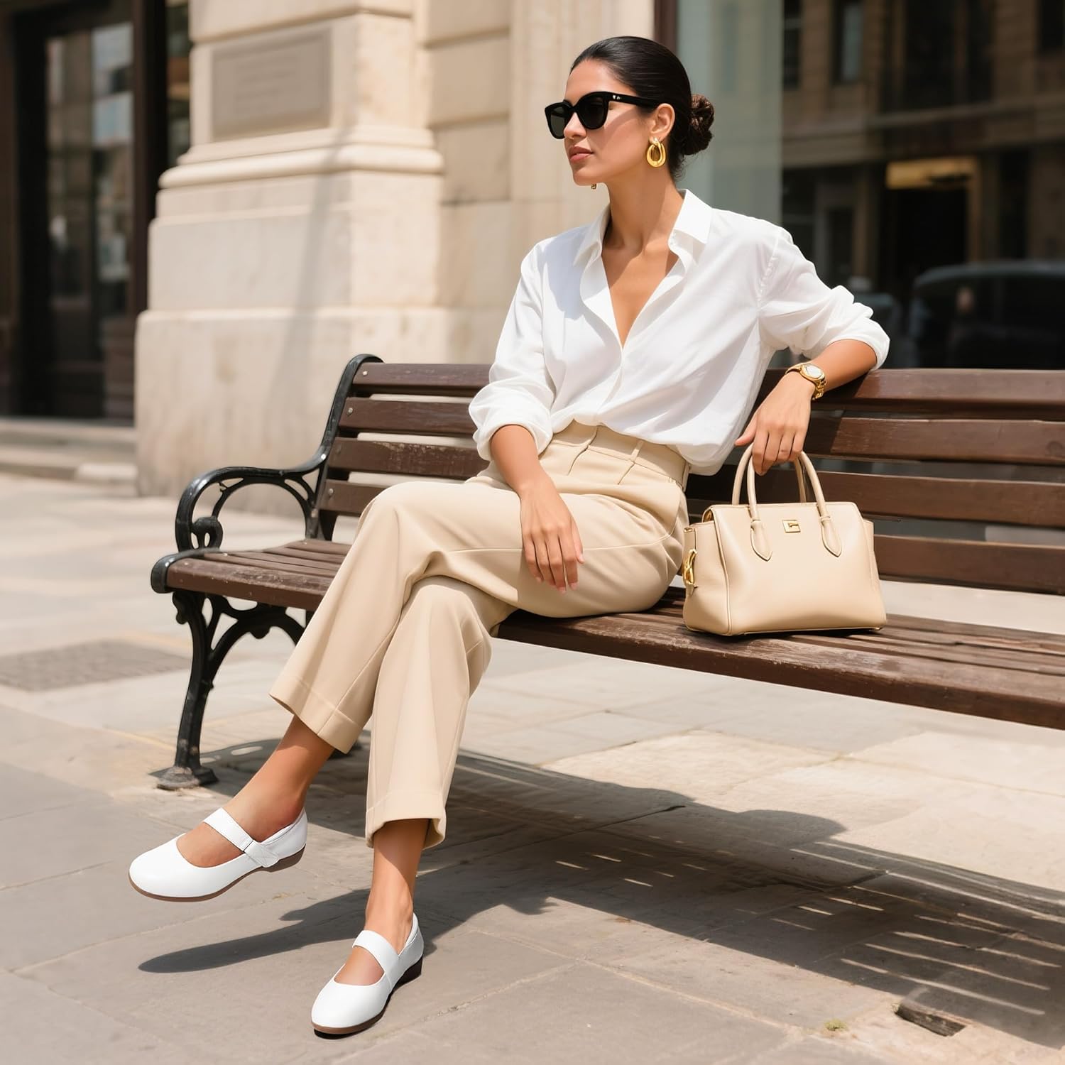 DREAM PAIRS Womens Ballet Mary Jane Flats, Comfortable Business Office Dress Shoes for Women Dressy and Work with Ankle Strap - Image 2