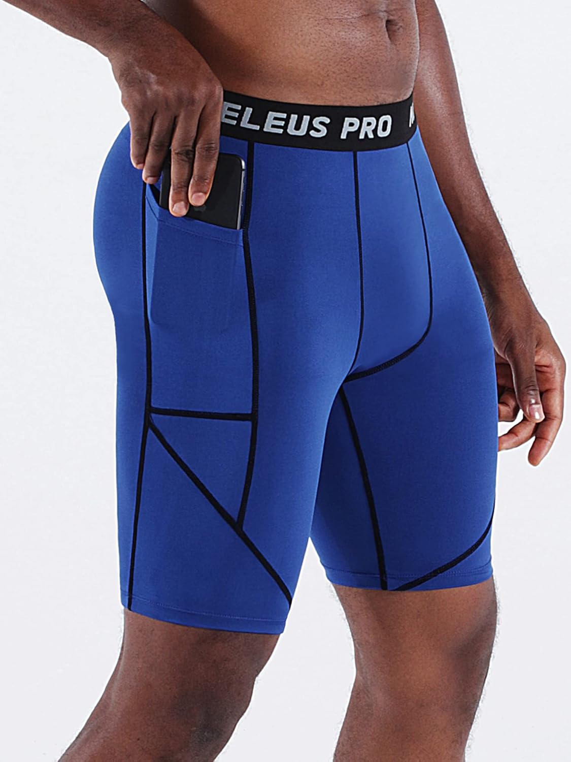 NELEUS Men's 3 Pack Running Compression Shorts with Pockets - Image 2