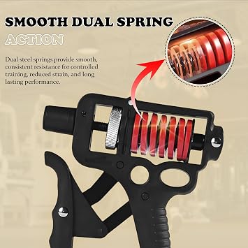 Adjustable 10400 lb Grip Strength Trainer (Premium Adjustable Grip Strengthener for Forearm Training) Alloy Frame, Titanium-Plated Steel, TPR Non-Slip Handles | Color Black