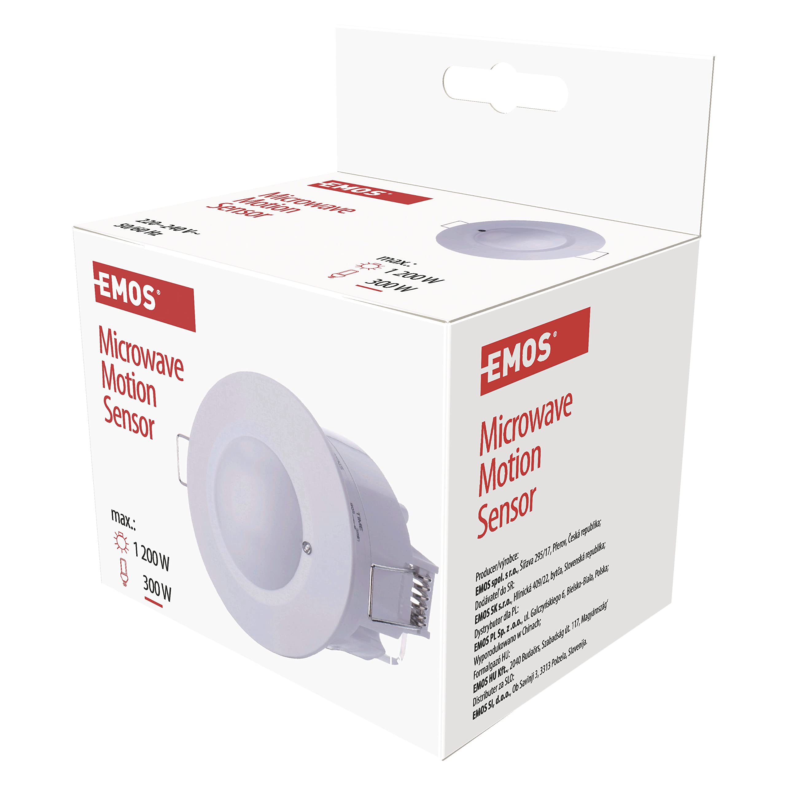 EMOS Mini Infrarot-Bewegungsmelder - 360° Erfassung, 6m Reichweite