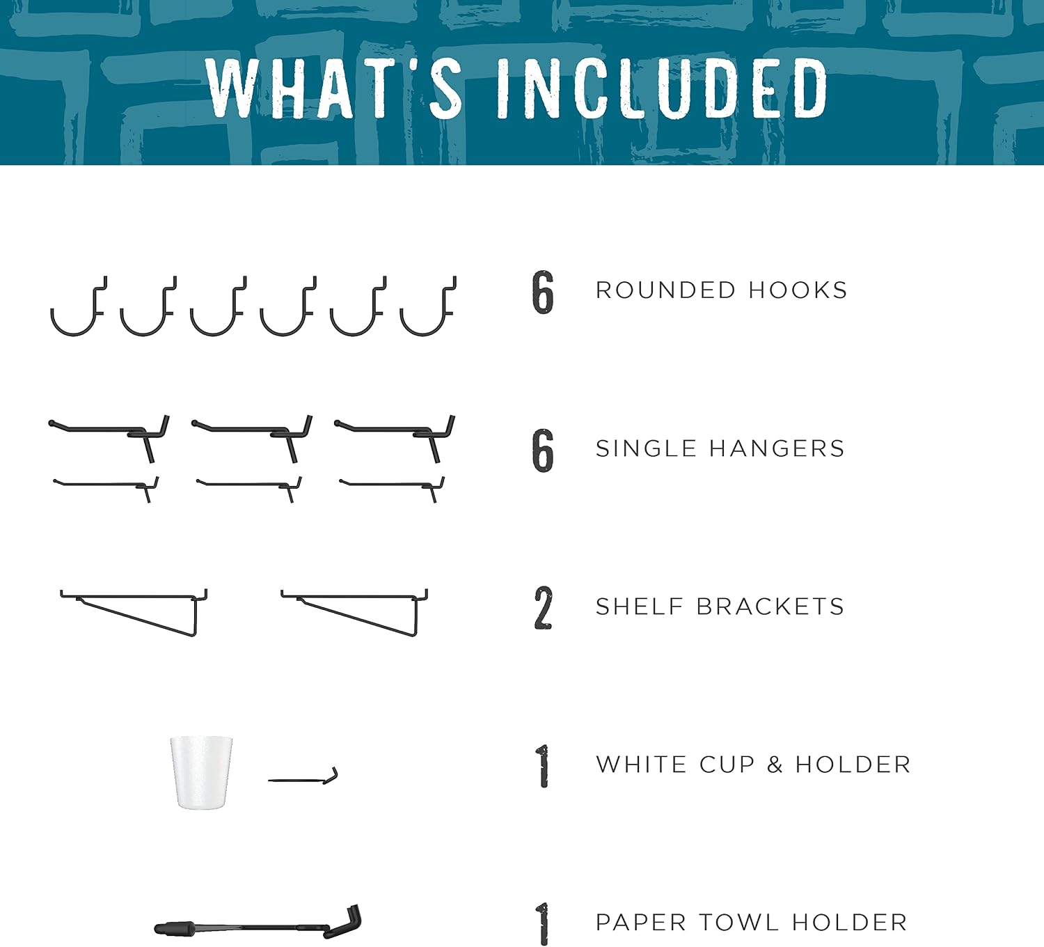 National Hardware N900-003 Pegboard Organizer Hardware Kit, 17 pcs, Matte Black