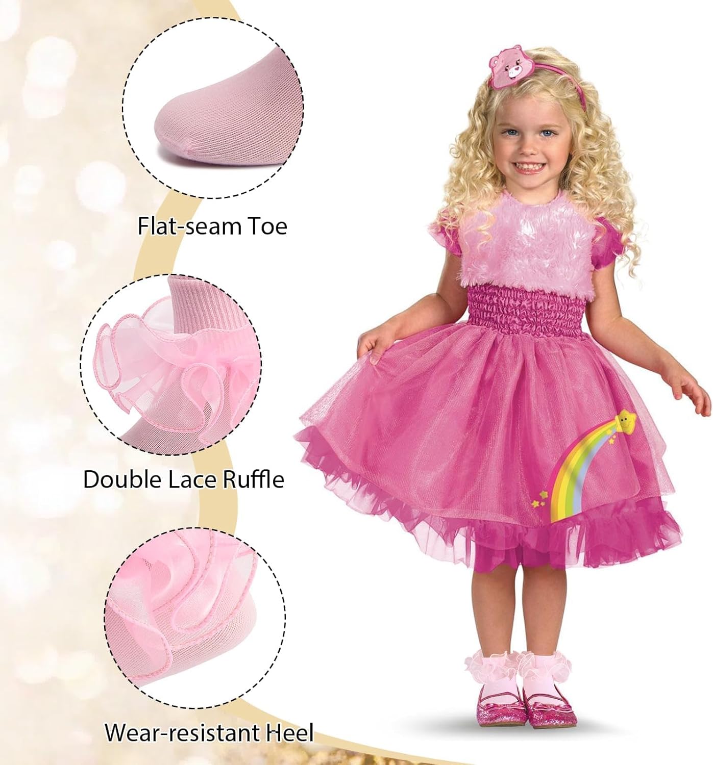 Girls Ruffle Socks Toddler Girl Frilly Dress Socks Double Lace Big Ruffles Fold Over Church Fancy Sock for Baby Kids - Image 4