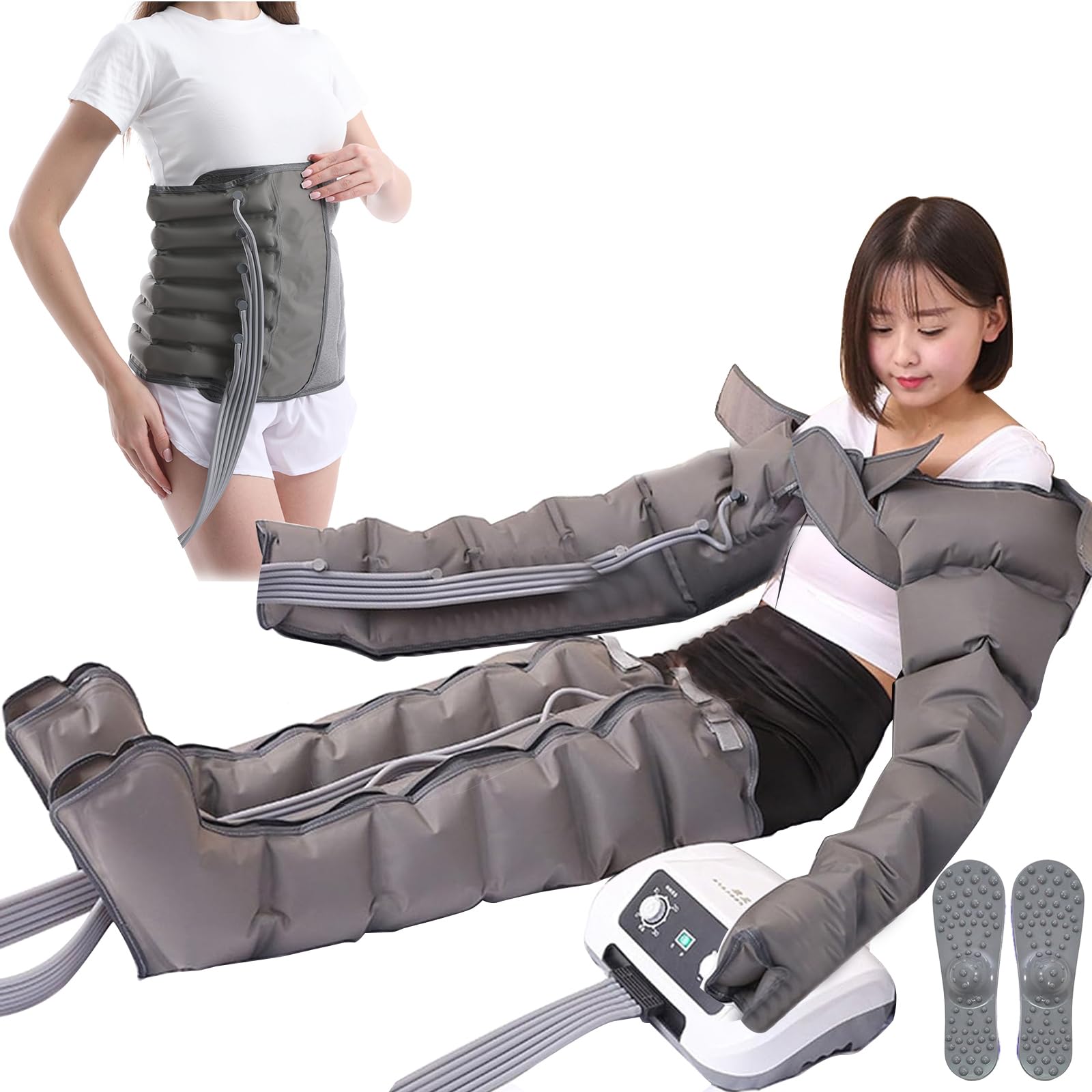 Professionale Apparecchio Massaggiatore Per Gambe, Addome E Braccio, Pressoterapia Per Casa | 6-Camere Massaggiatore Elettrico Compressione D'Aria, Pressoterapia Linfodrenaggio Circolazione Gambe