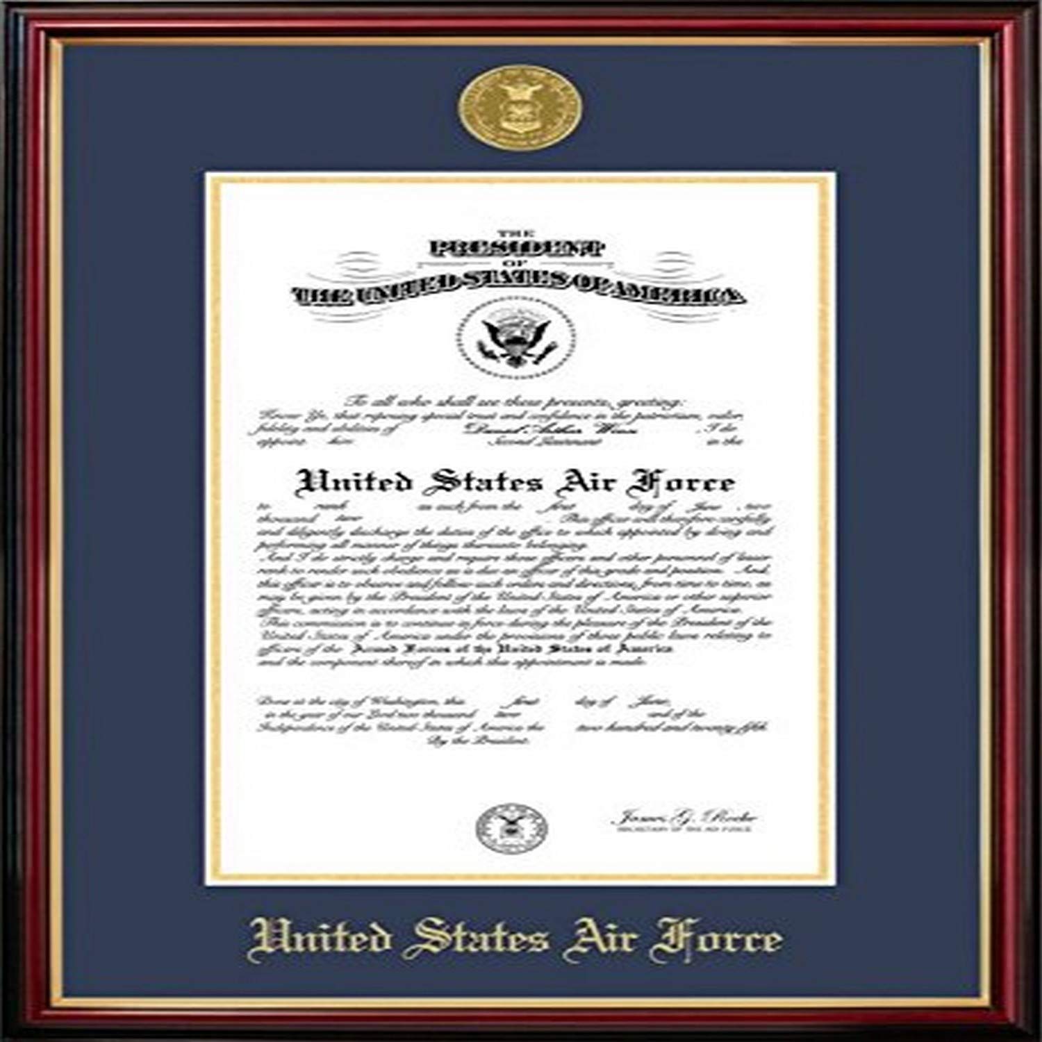 Campus Images AFCPT00111x14 Air Force Certificate Petite Frame with Gold Medallion, 11