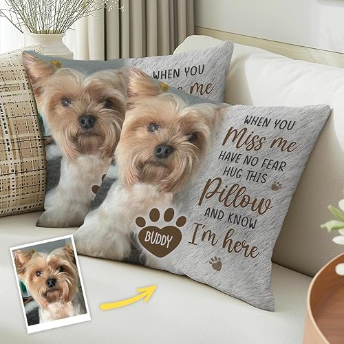 Miniatura 4 de Pawfect House Almohada conmemorativa personalizada para mascotas (inserto incluido), almohadas para perros, regalos conmemorativos para mascotas,