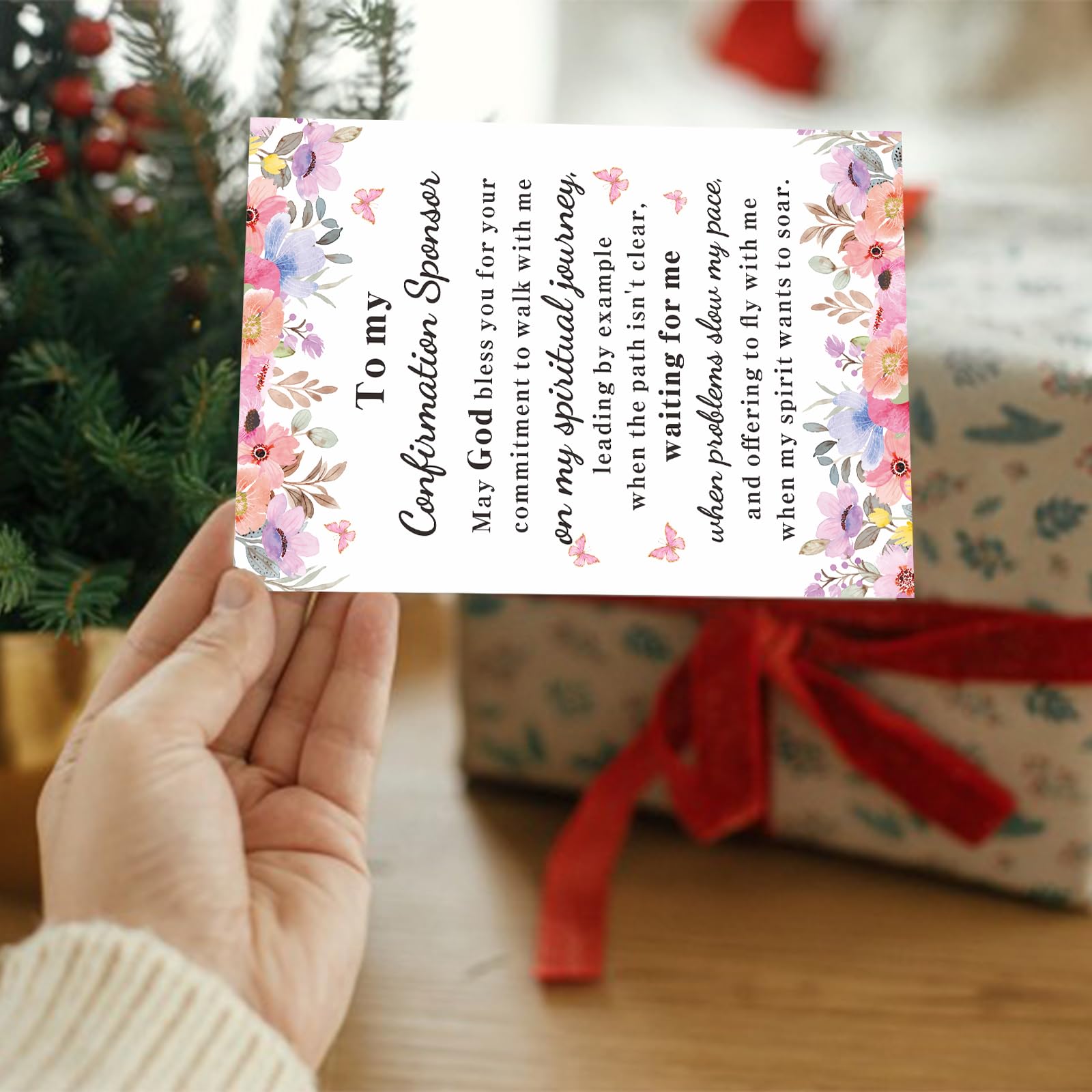 Confirmation Card Catholic Confirmation Sponsor Gifts for Women Men, Christian Cards Baptism for Teens, Religious Baptism Cards Appreciation Thank You Cards Thanksgiving Christmas Birthday Adults