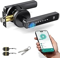 Vista 1 de Asidrama Cerradura de puerta inteligente con huella digital con mango de teclado, entrada sin llave a través de biométrico, aplicación, código