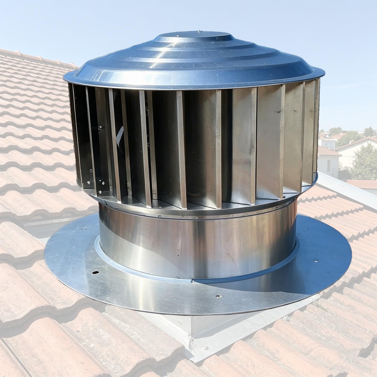 Sombrerete extractor de humos para chimenea industrial con turbina eólica de 12 pulgadas